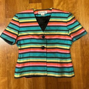 Christian Dior Silk Striped Blazer Jacket